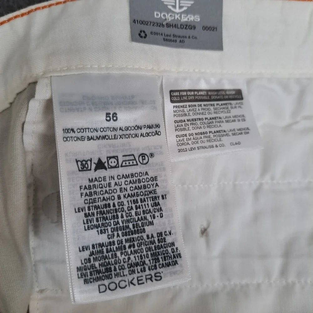 Dockers Shorts Perfect Short Big Tall Pleated Porcelain Khaki Men Size 56 NWT